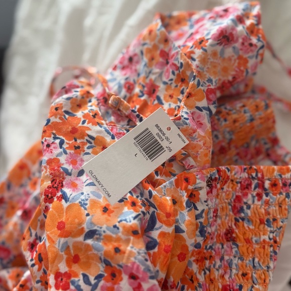 Old Navy Fit & Flare Cami Midi Dress Colorful Spring Flowers NWT - Picture 6 of 6